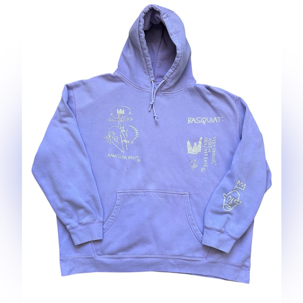 Jean-Michel Basquiat pre-loved oversize lavender hoodie size L/XL
